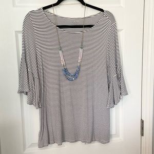 Loft Outlet Striped Shirt w Bell Sleeves